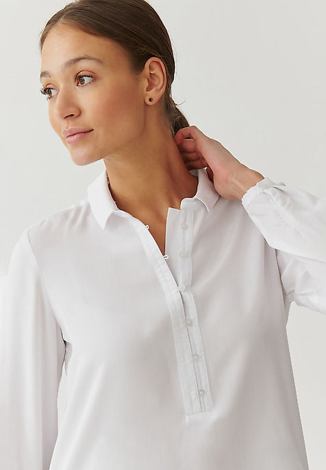 LADIES’ BLOUSE WITH A COLLAR - BENETI WHITE 2