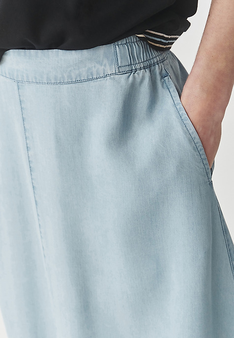 LADIES’ MIDI SKIRT WITH SEWN-IN ELASTIC - KONI 1 BLUE 2