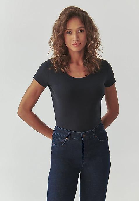 FITTED LADIES’ COTTON T-SHIRT - ANTONINA NAVY BLUE 2