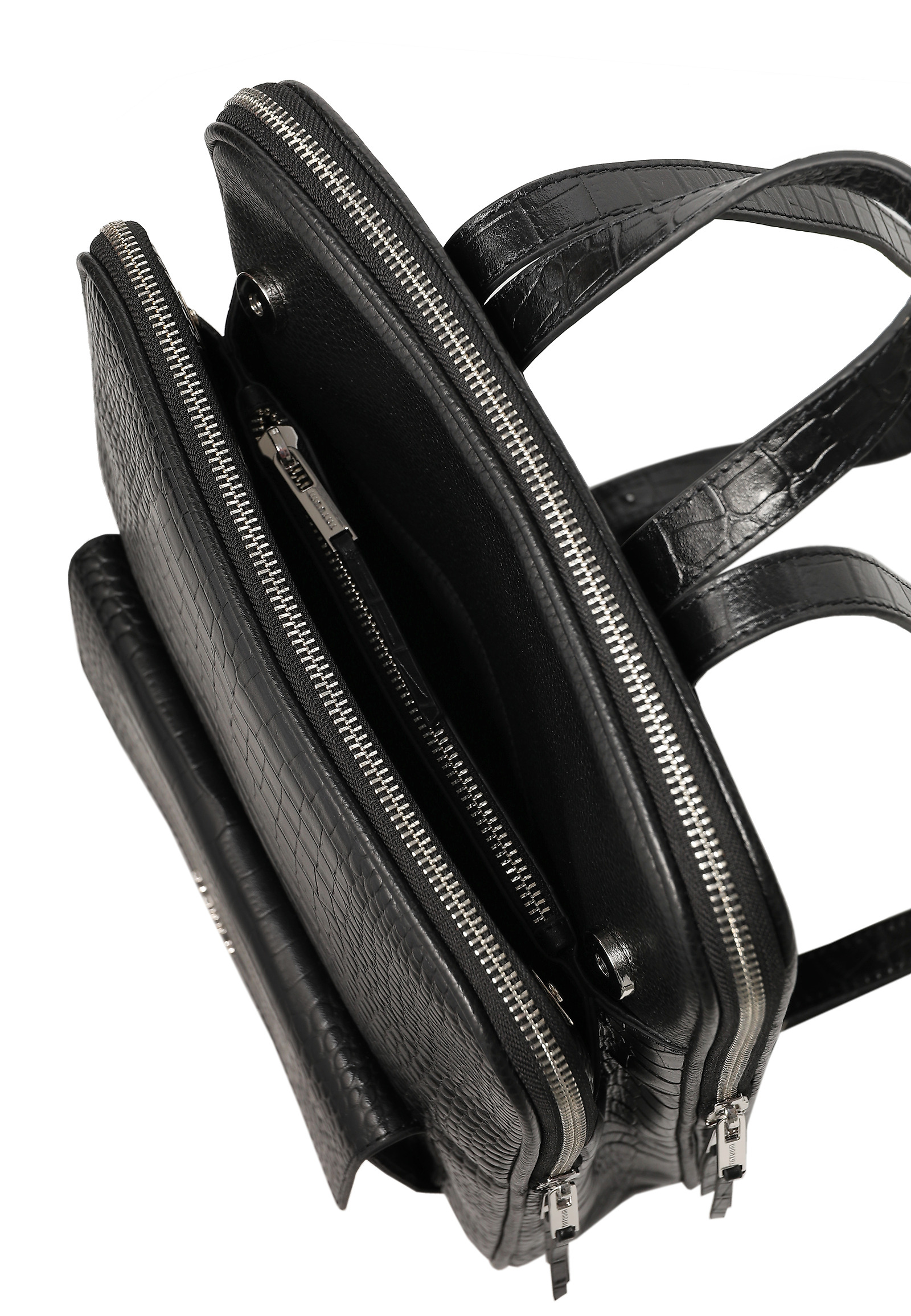 LEATHER BACKPACK WITH ANIMAL MOTIF - COBRA LEATHER BACKPACK WITH ANIMAL MOTIF - COBRA BLACK 115054