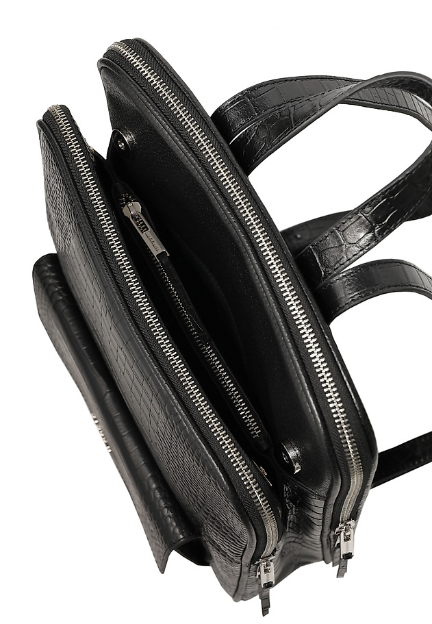 LEATHER BACKPACK WITH ANIMAL MOTIF - COBRA LEATHER BACKPACK WITH ANIMAL MOTIF - COBRA BLACK 6