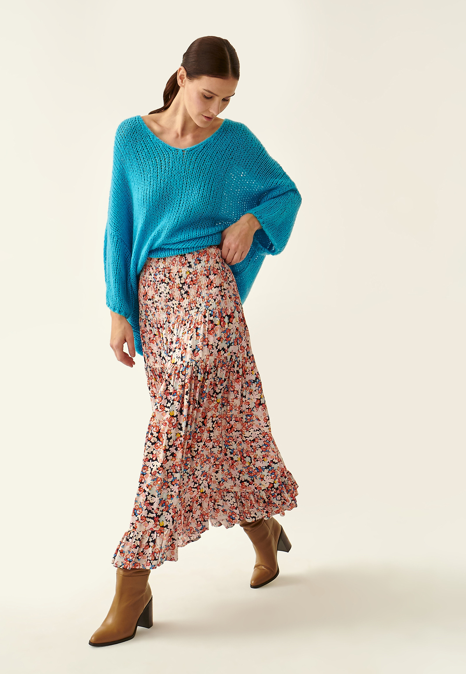 SPÓDNICA MAXI W KWIATOWY PRINT EFIA SPÓDNICA MAXI W KWIATOWY PRINT EFIA MULTIKOLOR 86449