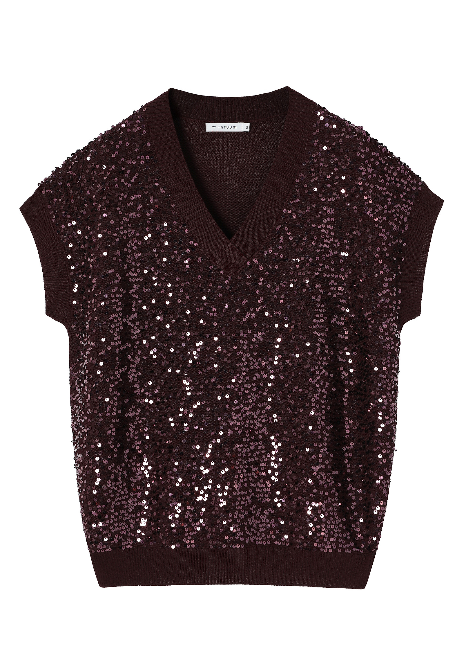 STYLISH JUMPER WITH SEQUIN DETAILS - ICOMA STYLISH JUMPER WITH SEQUIN DETAILS - ICOMA RED 118318