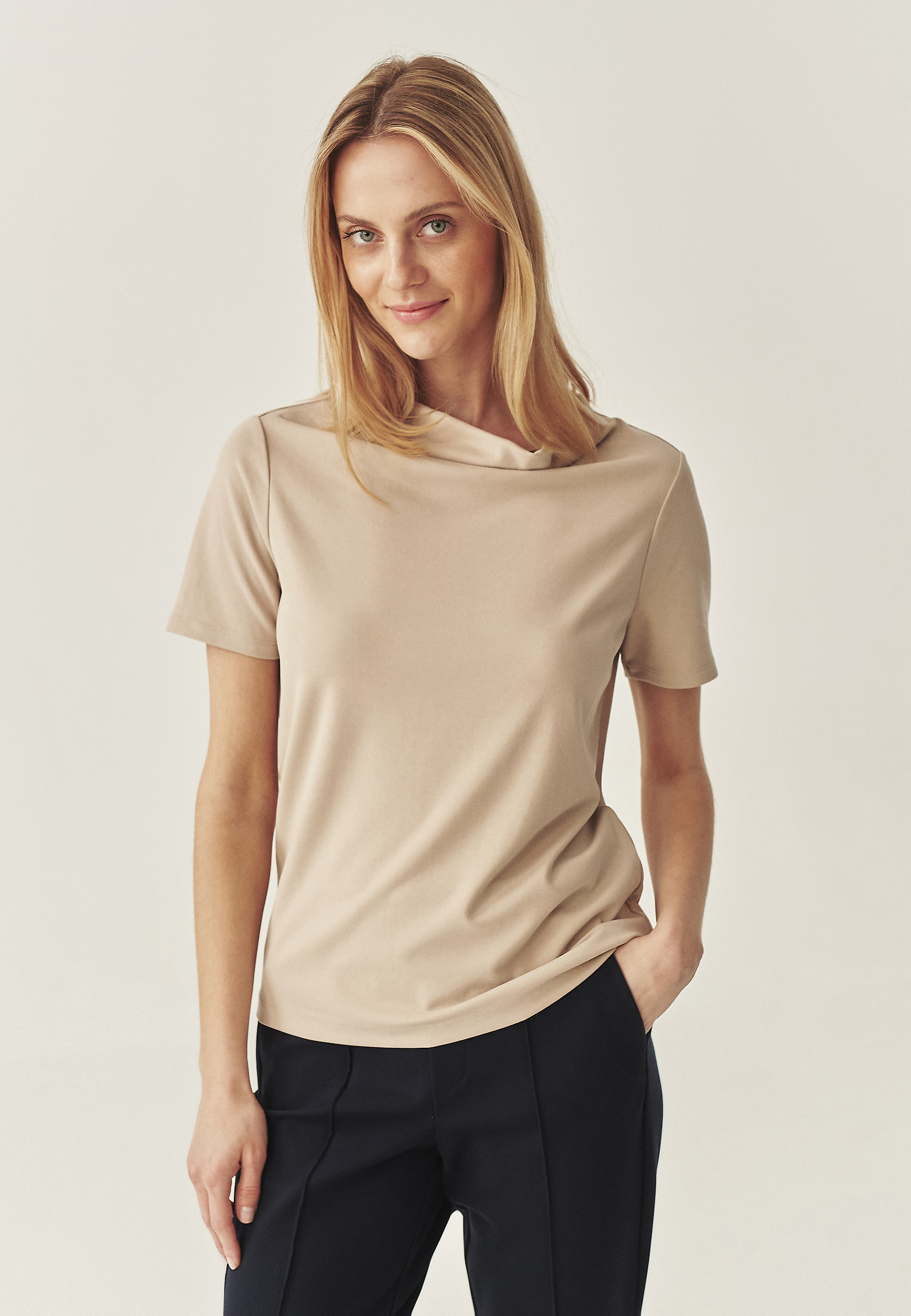 CLASSIC BLOUSE WITH MODAL - LUCA CLASSIC BLOUSE WITH MODAL - LUCA BEIGE 114395