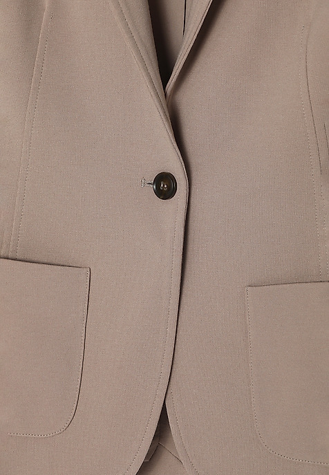LADIES’ SINGLE-BREASTED BLAZER WITH DECORATIVE PIPING - DEDERI BEIGE 2