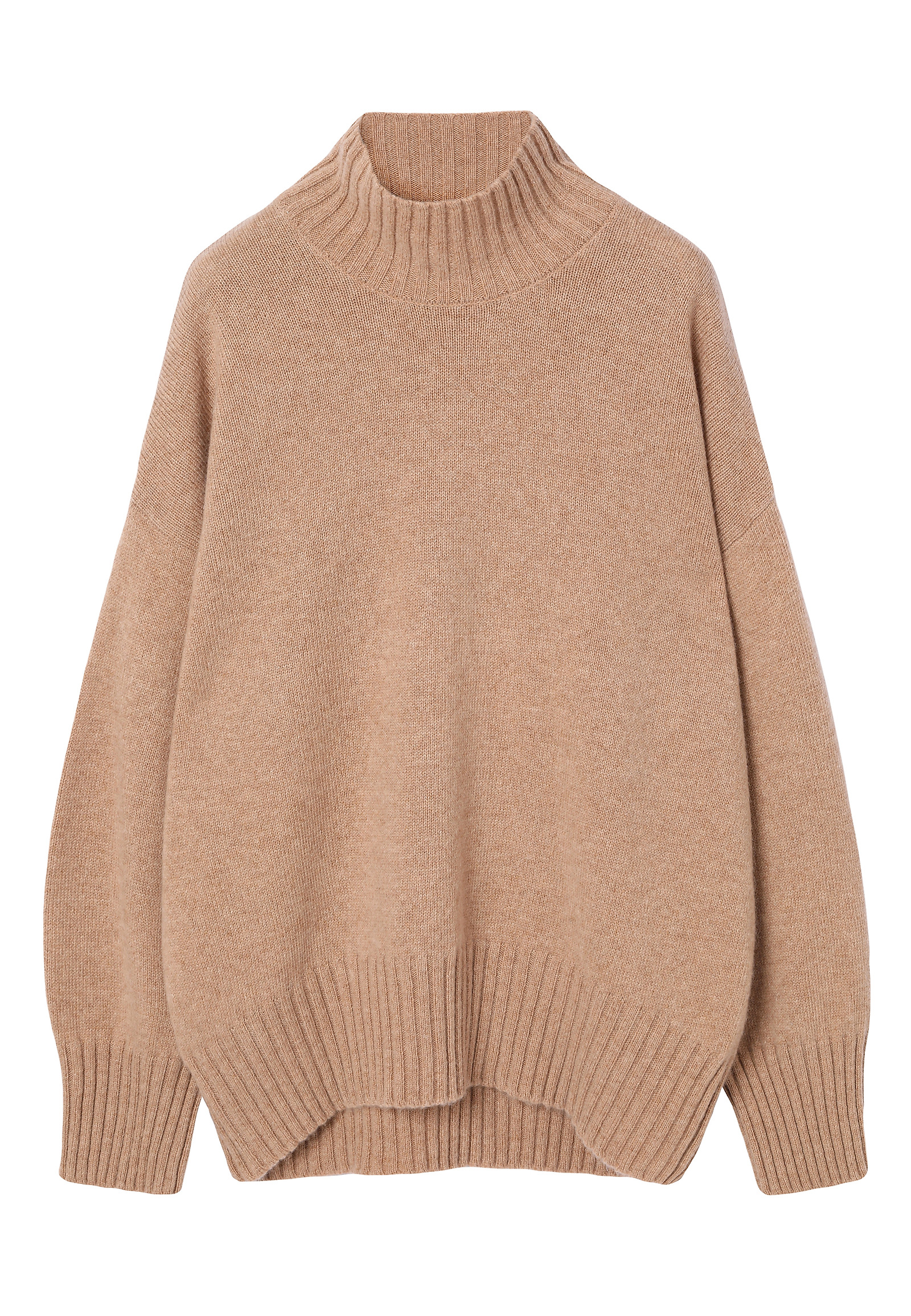 SWOBODNY SWETER Z WEŁNY - MOMA SWOBODNY SWETER Z WEŁNY - MOMA BEŻOWY 116497