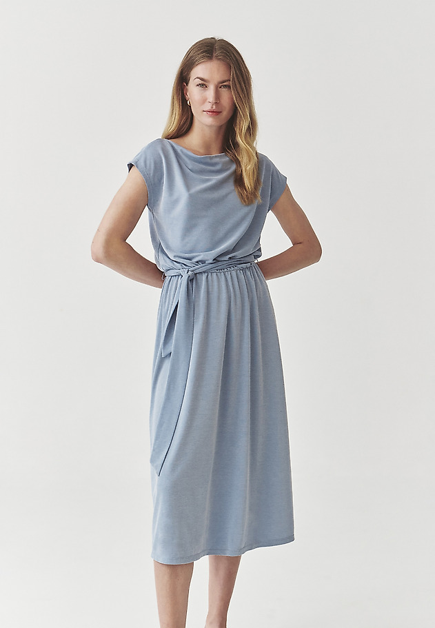 ROCHIE MIDI DIN TRICOT, CU DECOLTEU TIP „CASCADĂ” - SESSINI ROCHIE MIDI DIN TRICOT, CU DECOLTEU TIP „CASCADĂ” - SESSINI ALBASTRU 6