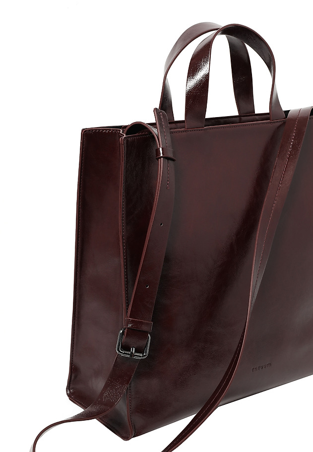 BORDOWA TORBA SHOPPER - BURGUNDY SHIMMER BORDOWA TORBA SHOPPER - BURGUNDY SHIMMER CZERWONY 4