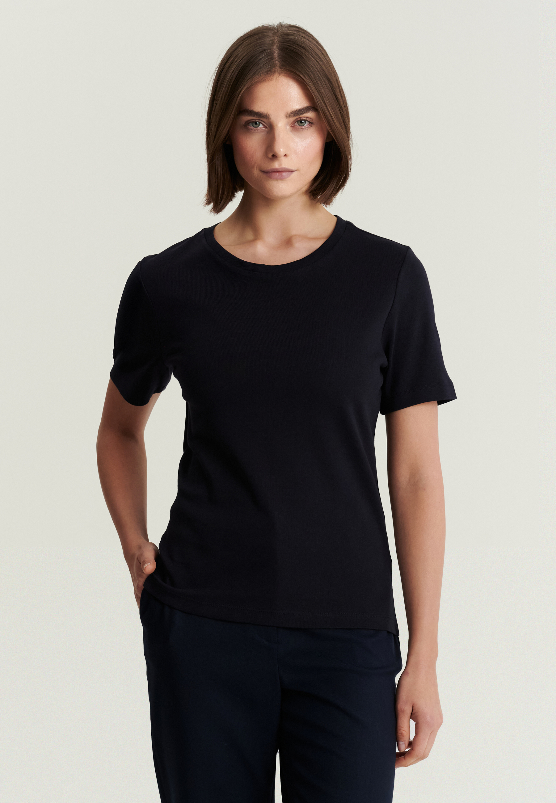 WOMEN'S COTTON T-SHIRT - KIRI NAVY BLUE 2
