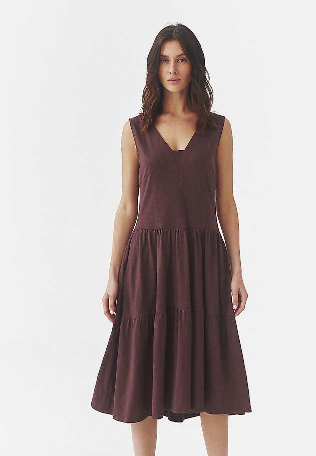 LADIES’ MIDI DRESS WITH A FRILL - SUSANA LADIES’ MIDI DRESS WITH A FRILL - SUSANA FIOLETOWY 2