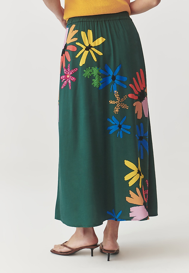 LADIES’ LONG FLORAL SKIRT - SAND 1 LADIES’ LONG FLORAL SKIRT - SAND 1 ZIELONY 3