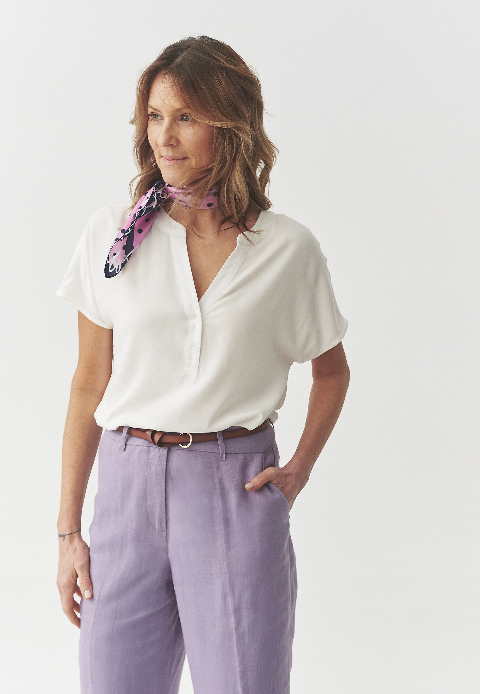 VISKOZNA BLUZA S KIMONO ROKAVI - MARELLI VISKOZNA BLUZA S KIMONO ROKAVI - MARELLI ECRU 105568