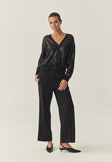 SEQUINED CARDIGAN WITH V-NECK -GLOSS SEQUINED CARDIGAN WITH V-NECK -GLOSS