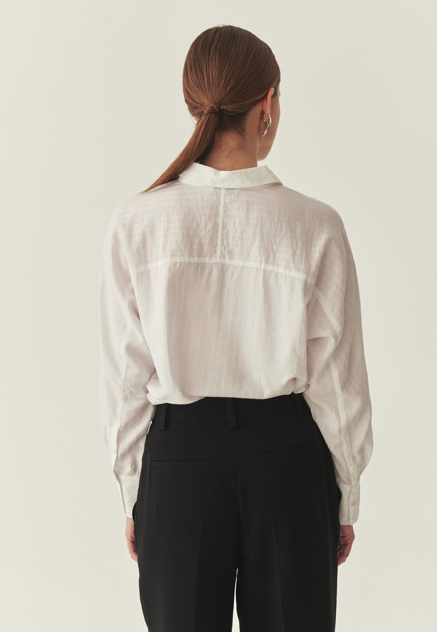 SATYNOWA KOSZULA W PASKI - NAYA BIAŁY 2