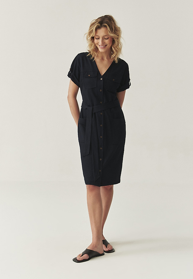 FITTED VISCOSE SCHMISSERIE - LEZI FITTED VISCOSE SCHMISSERIE - LEZI GRANATOWY 5