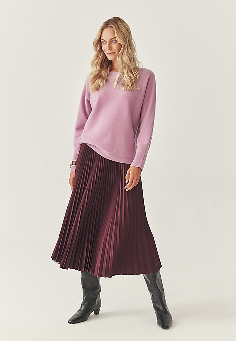 PLEATED MIDI SKIRT - BRIMI RED 2