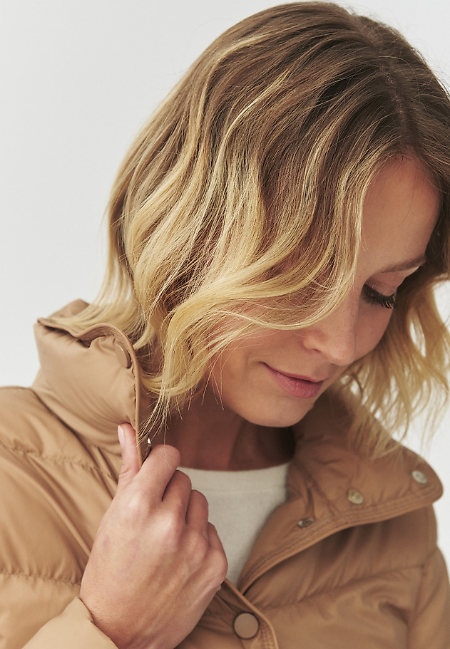 PUCHOWA KURTKA ZE STÓJKĄ — MARONA PUCHOWA KURTKA ZE STÓJKĄ — MARONA BEŻOWY 6