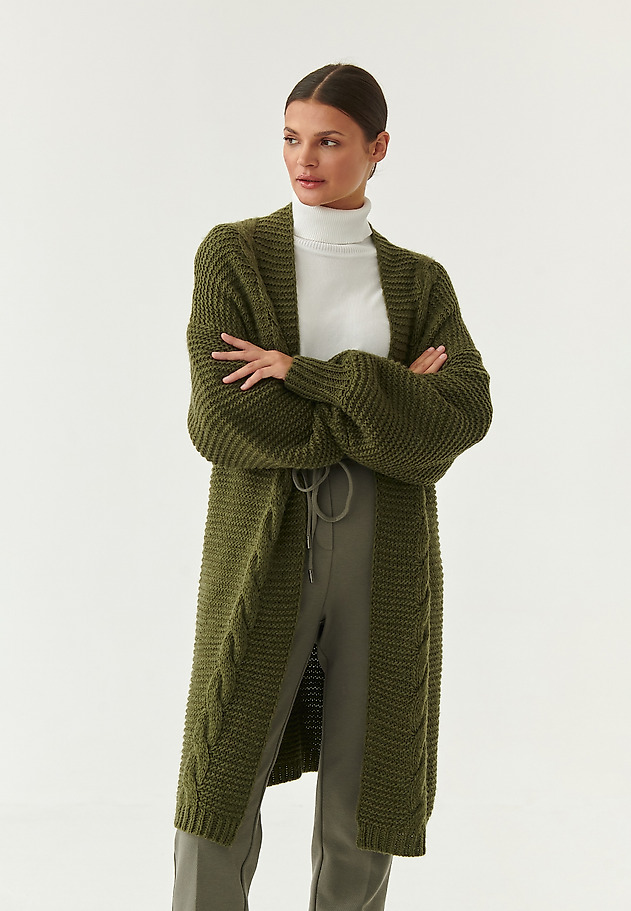 CARDIGAN DE DAMĂ, CU ÎMPLETITURĂ KLOE CARDIGAN DE DAMĂ, CU ÎMPLETITURĂ KLOE KAKI 3