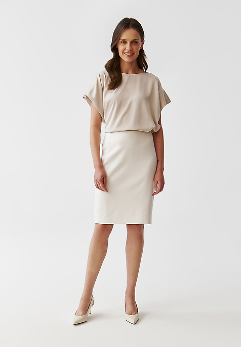 STYLISH LADIES’ PENCIL SKIRT - MONO ECRU 2