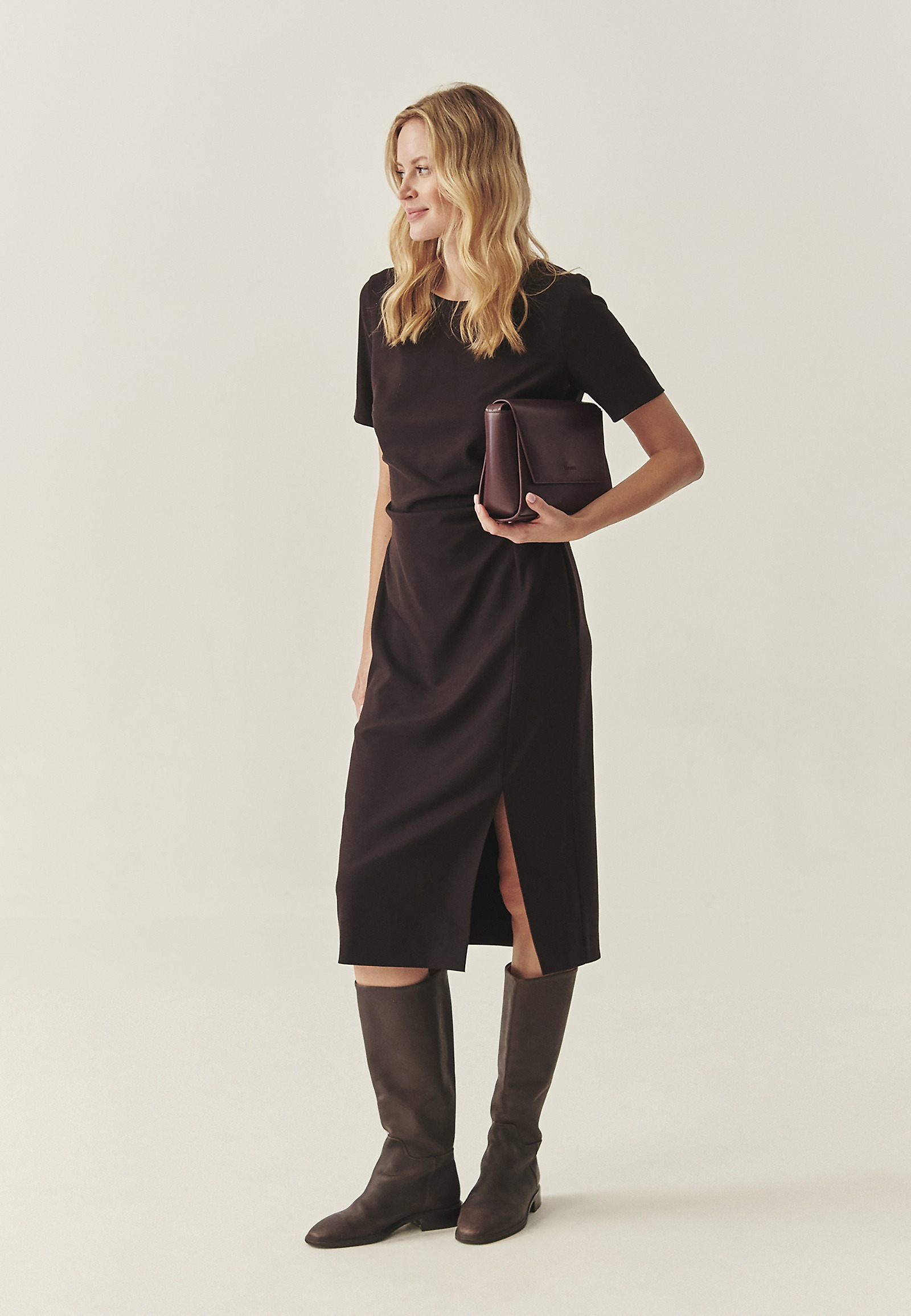 CLASSIC MIDI DRESS - DEBORA CLASSIC MIDI DRESS - DEBORA BROWN 118526