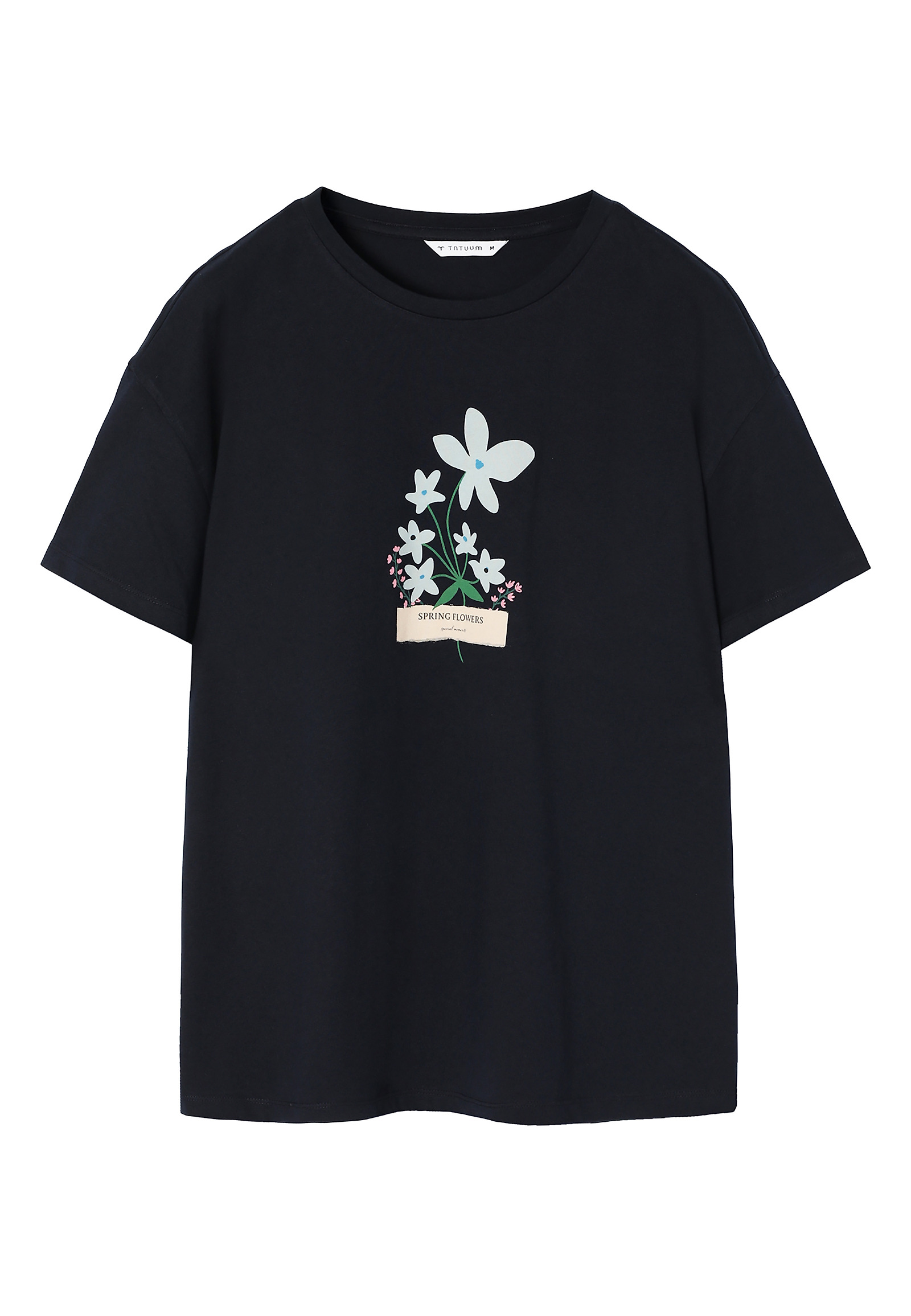 TRICOU DIN BUMBAC, CU IMPRIMEU FLORAL — MALATI TRICOU DIN BUMBAC, CU IMPRIMEU FLORAL — MALATI BLEUMARIN 105013