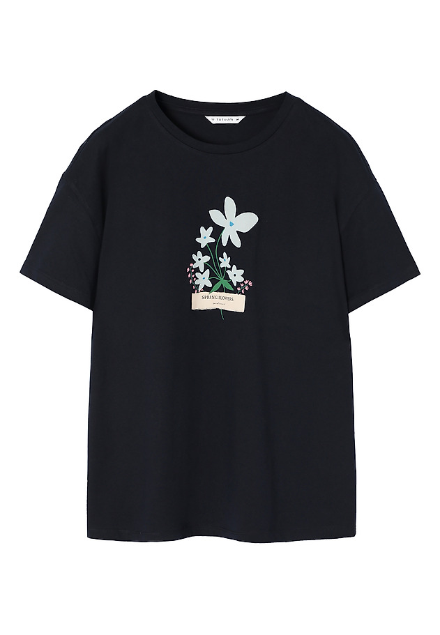 TRICOU DIN BUMBAC, CU IMPRIMEU FLORAL — MALATI TRICOU DIN BUMBAC, CU IMPRIMEU FLORAL — MALATI BLEUMARIN 8