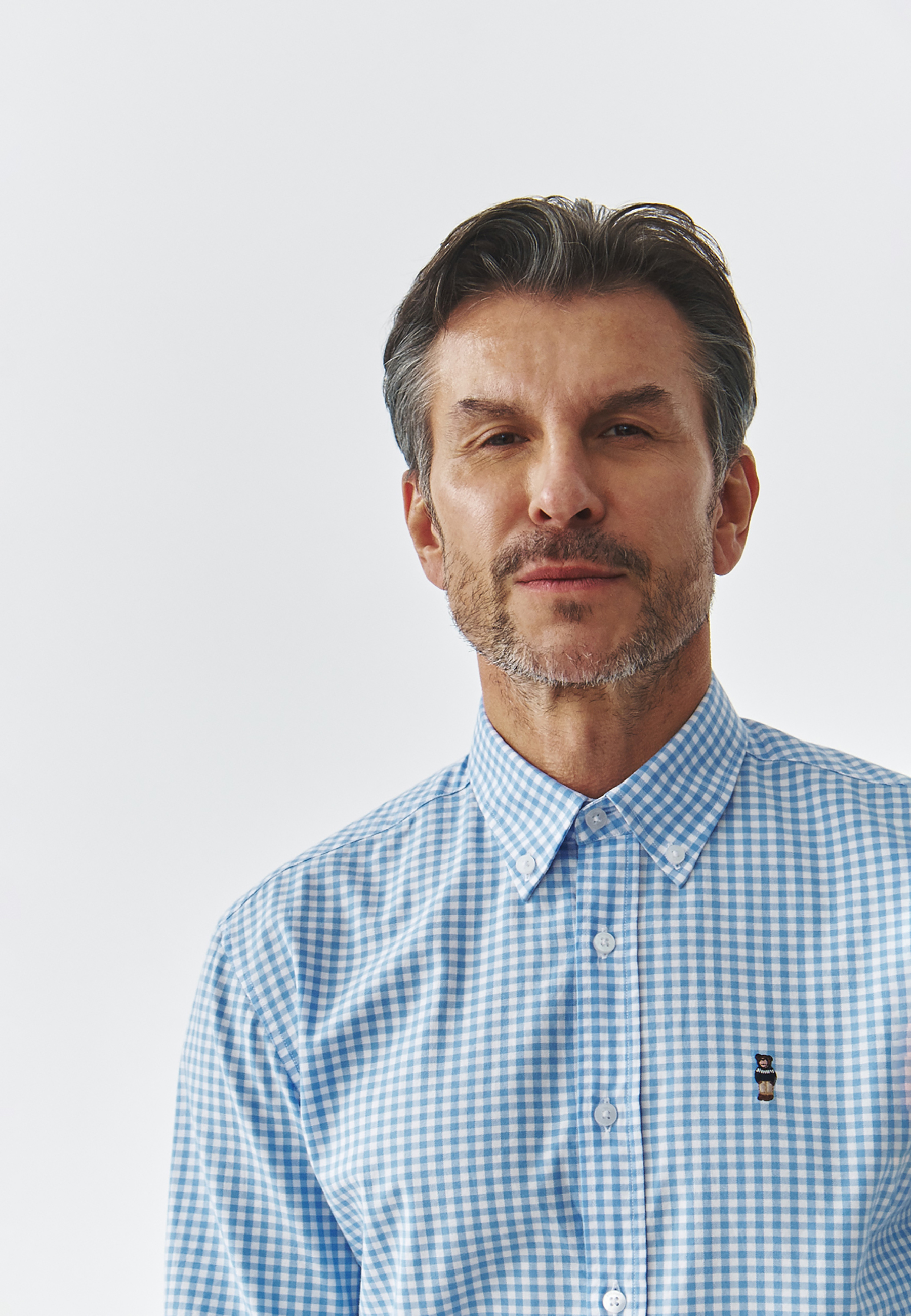 BAWEŁNIANA KOSZULA MĘSKA W DROBNĄ KRATĘ — MARCO 4 NIEBIESKI 2