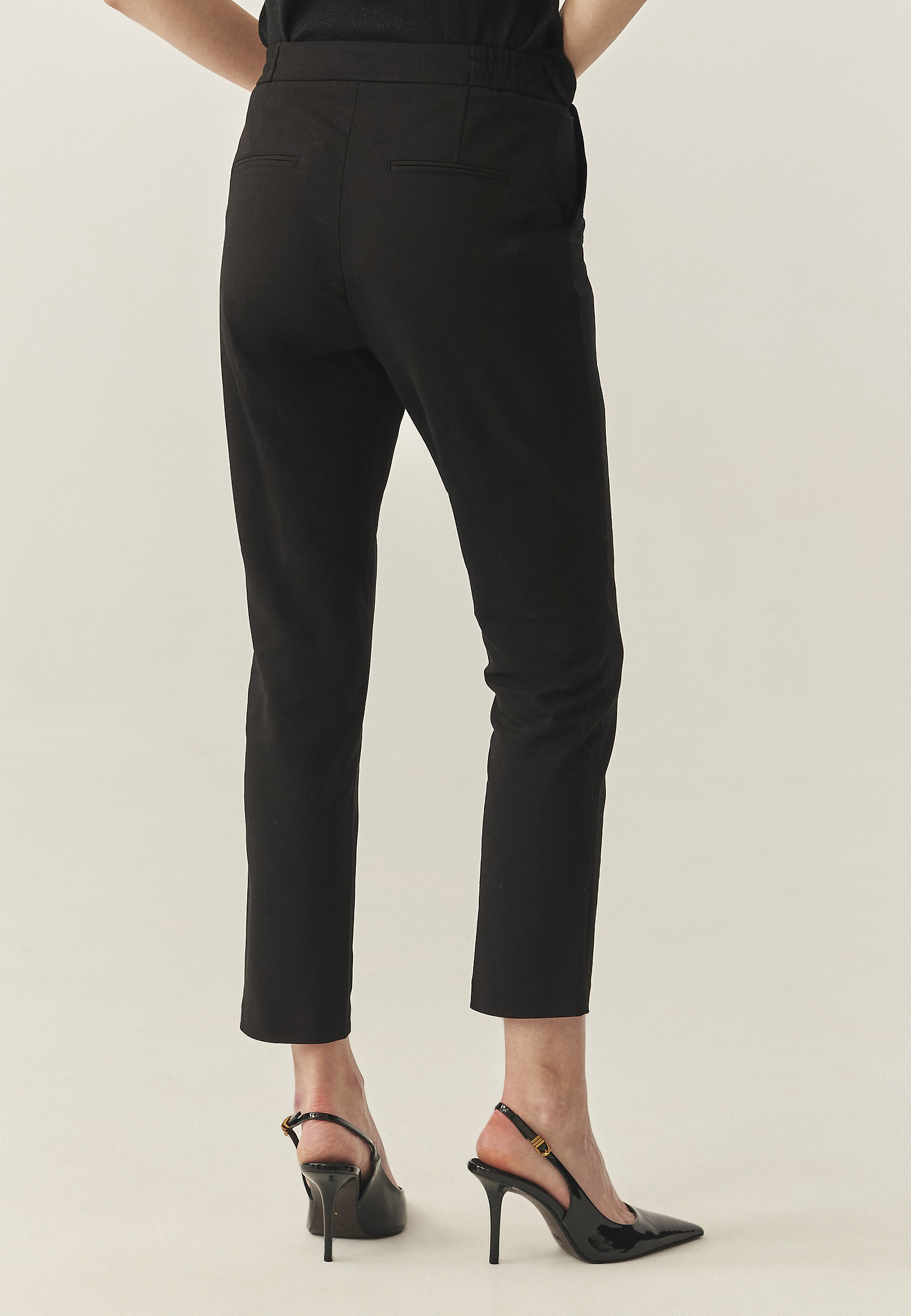 WOVEN TROUSERS WITH ELASTIC WAIST - MAKOLO WOVEN TROUSERS WITH ELASTIC WAIST - MAKOLO BLACK 118885