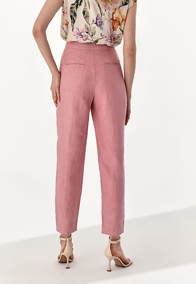 LADIES' LINEN TROUSERS FERA LADIES' LINEN TROUSERS FERA RÓŻOWY 3