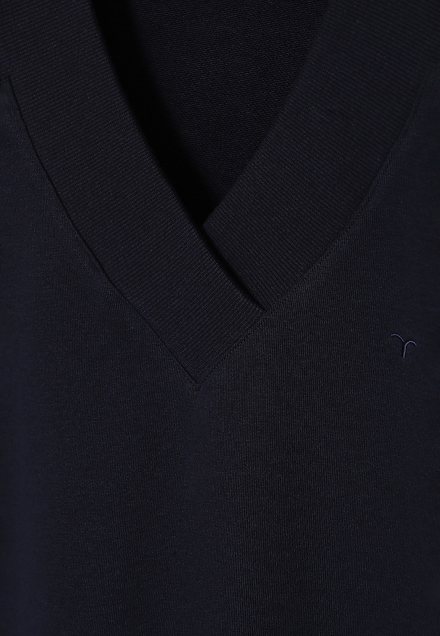 LADIES’ SWEATSHIRT WITH V-SHAPED NECKLINE - FILIPPA LADIES’ SWEATSHIRT WITH V-SHAPED NECKLINE - FILIPPA GRANATOWY 7