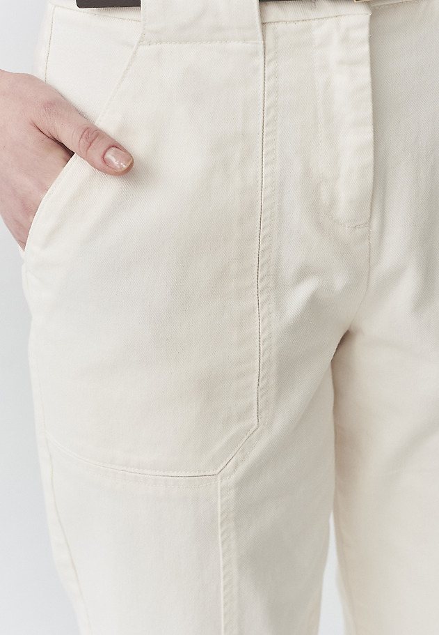 COTTON STRAIGHT LEG TROUSERS - VERONIKO COTTON STRAIGHT LEG TROUSERS - VERONIKO BEŻOWY 5