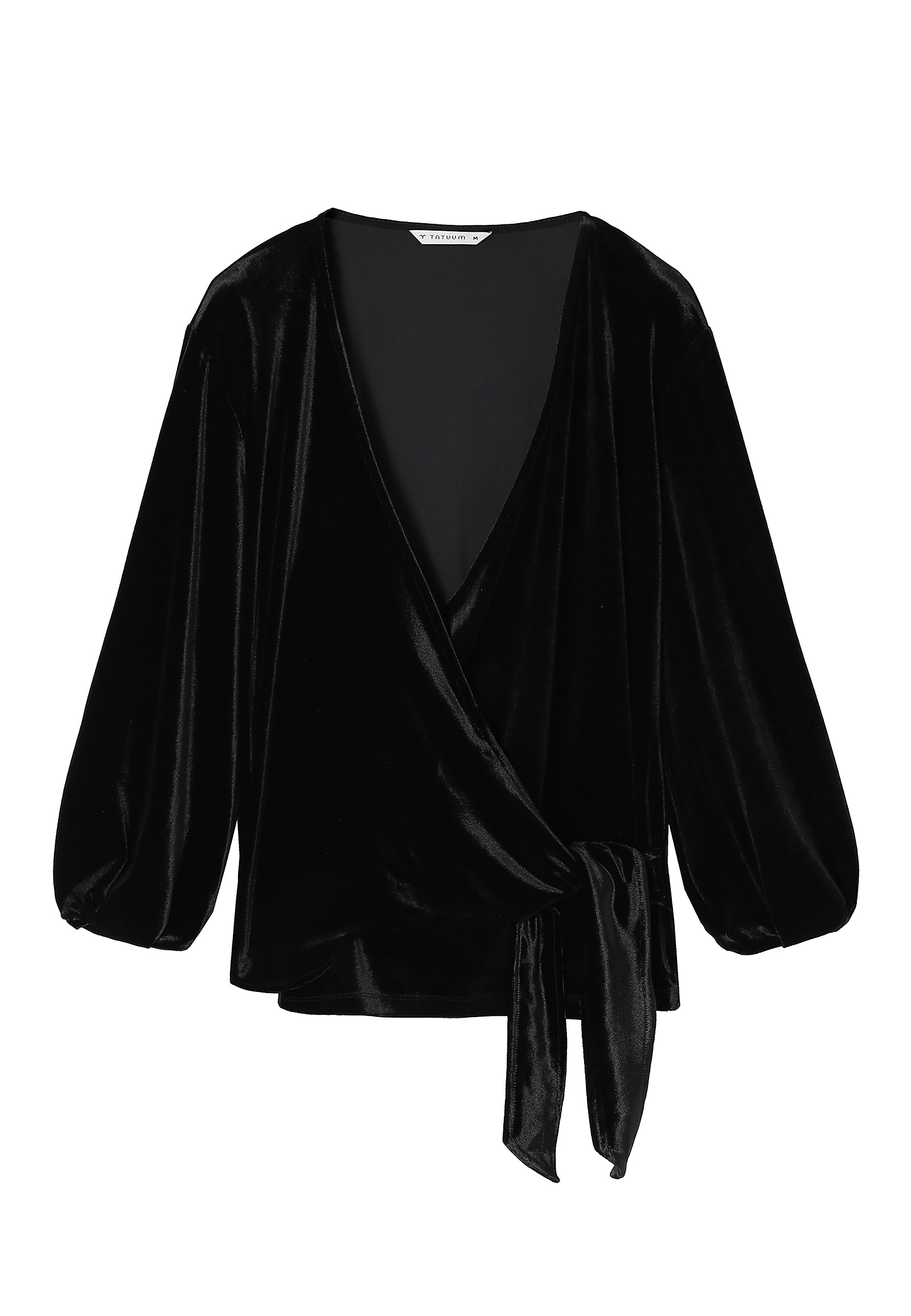LADIES' VELVET WRAP BLOUSE VIVETI LADIES' VELVET WRAP BLOUSE VIVETI BLACK 83487