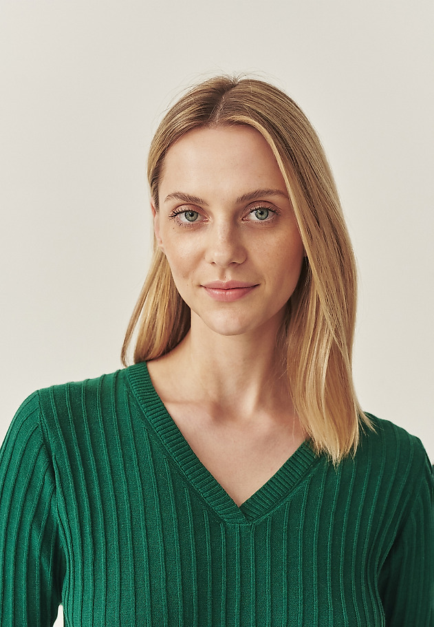 RIBBED JUMPER IN AIRY YARN - SEWILLA RIBBED JUMPER IN AIRY YARN - SEWILLA GREEN 3