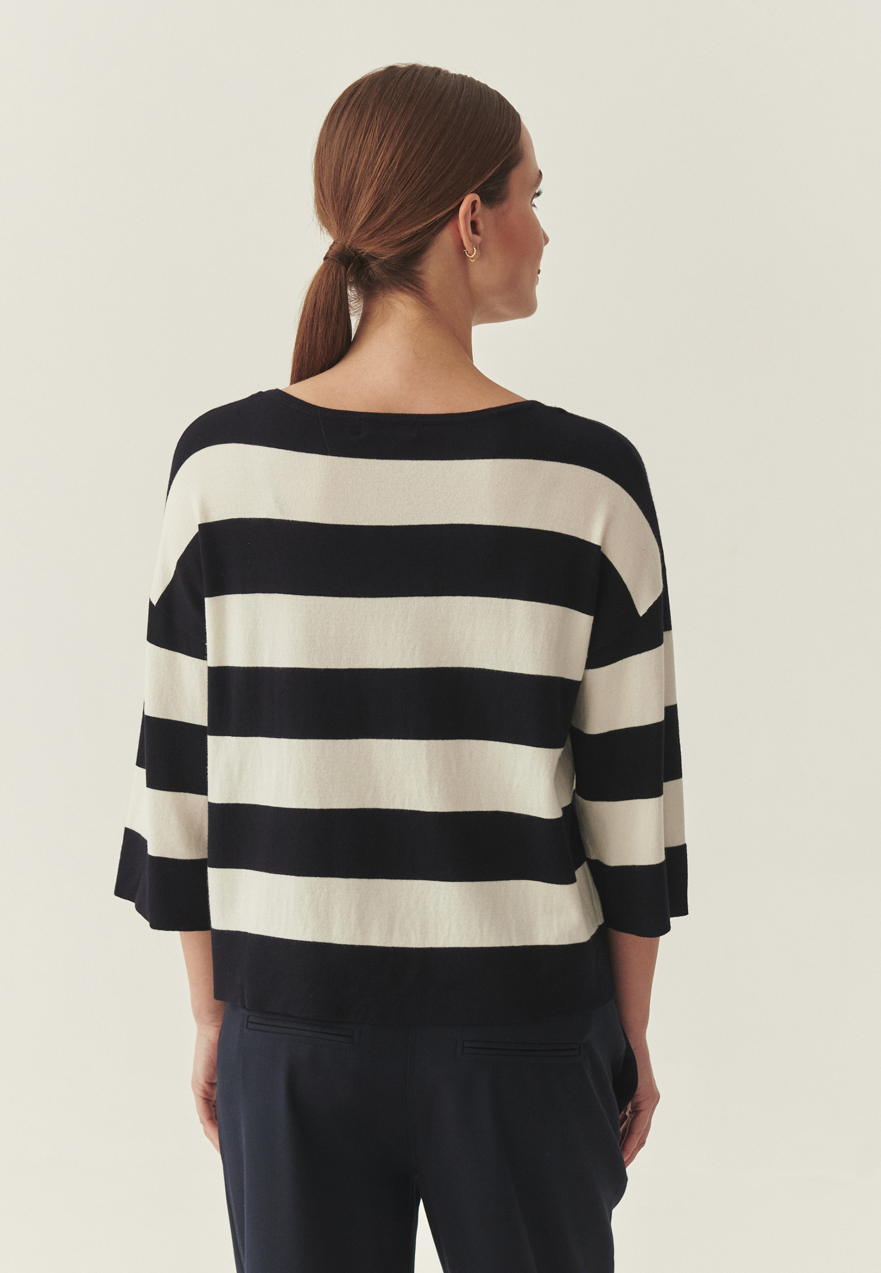 STRIPED JUMPER WITH LENZING™ ECOVERO™ VISCOSE - LAJLA NAVY BLUE 2