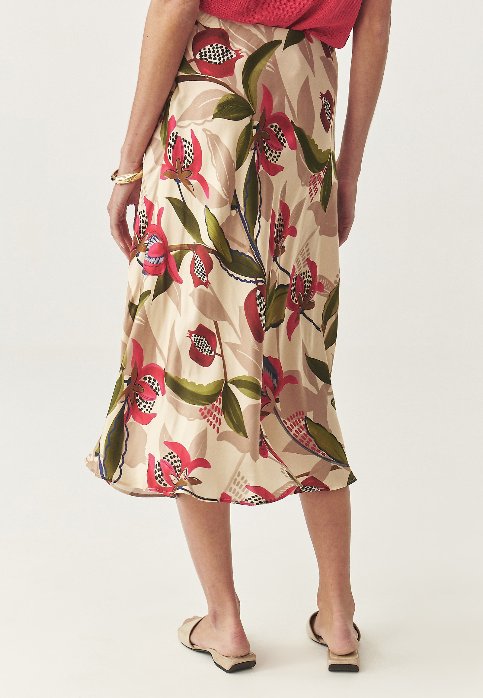 SATIN VISZKÓS MIDI SZOKNYA - SATINI 6 SATIN VISZKÓS MIDI SZOKNYA - SATINI 6 BÉZS 113972