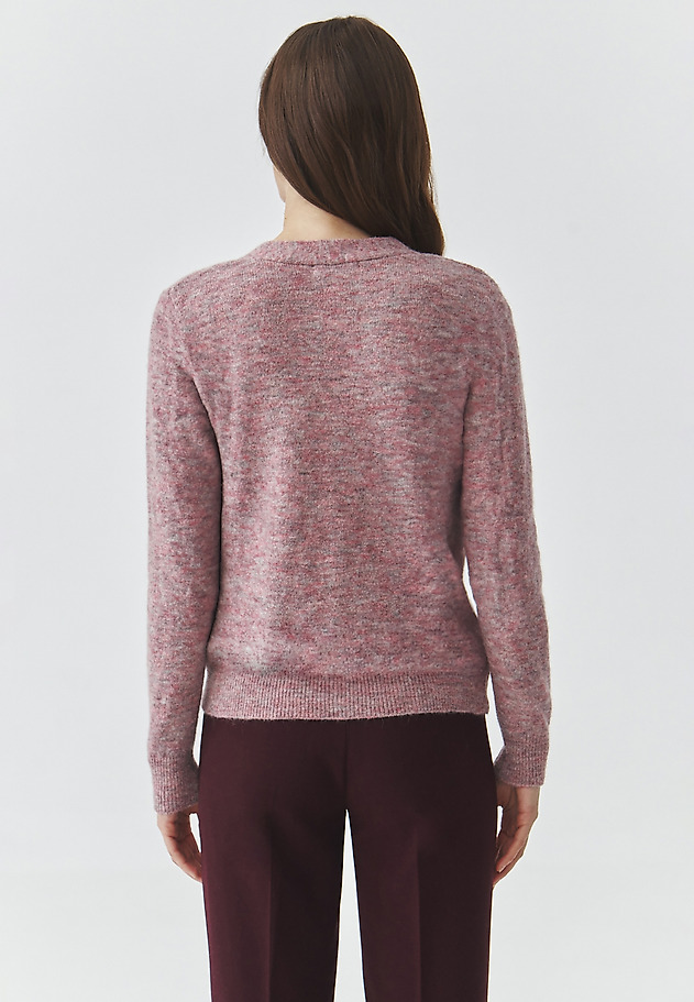 LADIES' JUMPER WITH BUTTONS AND A V-NECK — AUTUMN LADIES' JUMPER WITH BUTTONS AND A V-NECK — AUTUMN FIOLETOWY 3