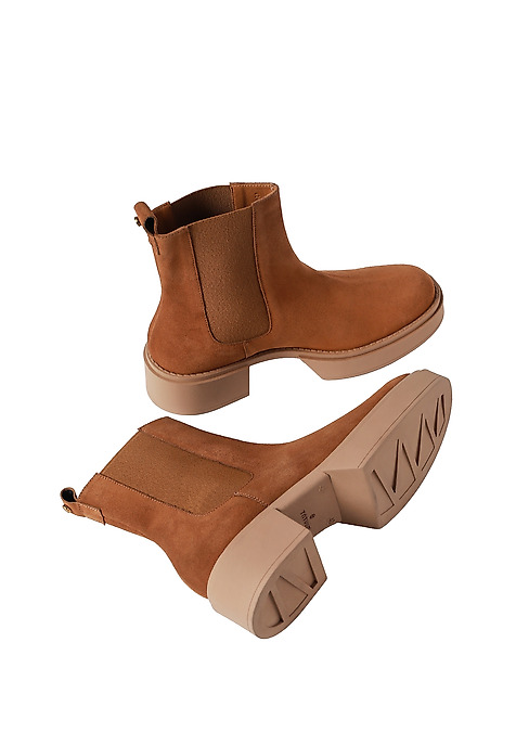 BOTINE DE DAMĂ, DIN PIELE ÎNTOARSĂ — KESJA 1 BEJ 2