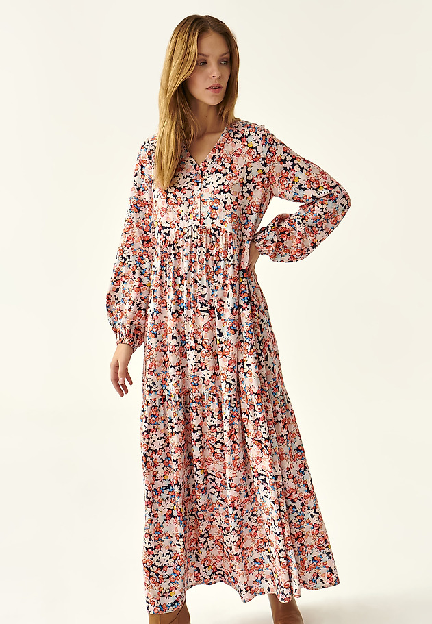 LADIES' FLORAL PRINTED MAXI DRESS SFORIA LADIES' FLORAL PRINTED MAXI DRESS SFORIA MULTICOLOR 1