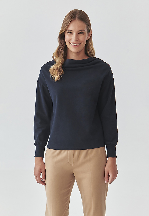 STYLISH LADIES’ SWEATSHIRT WITH WATER NECKLINE - MALIA STYLISH LADIES’ SWEATSHIRT WITH WATER NECKLINE - MALIA GRANATOWY 1