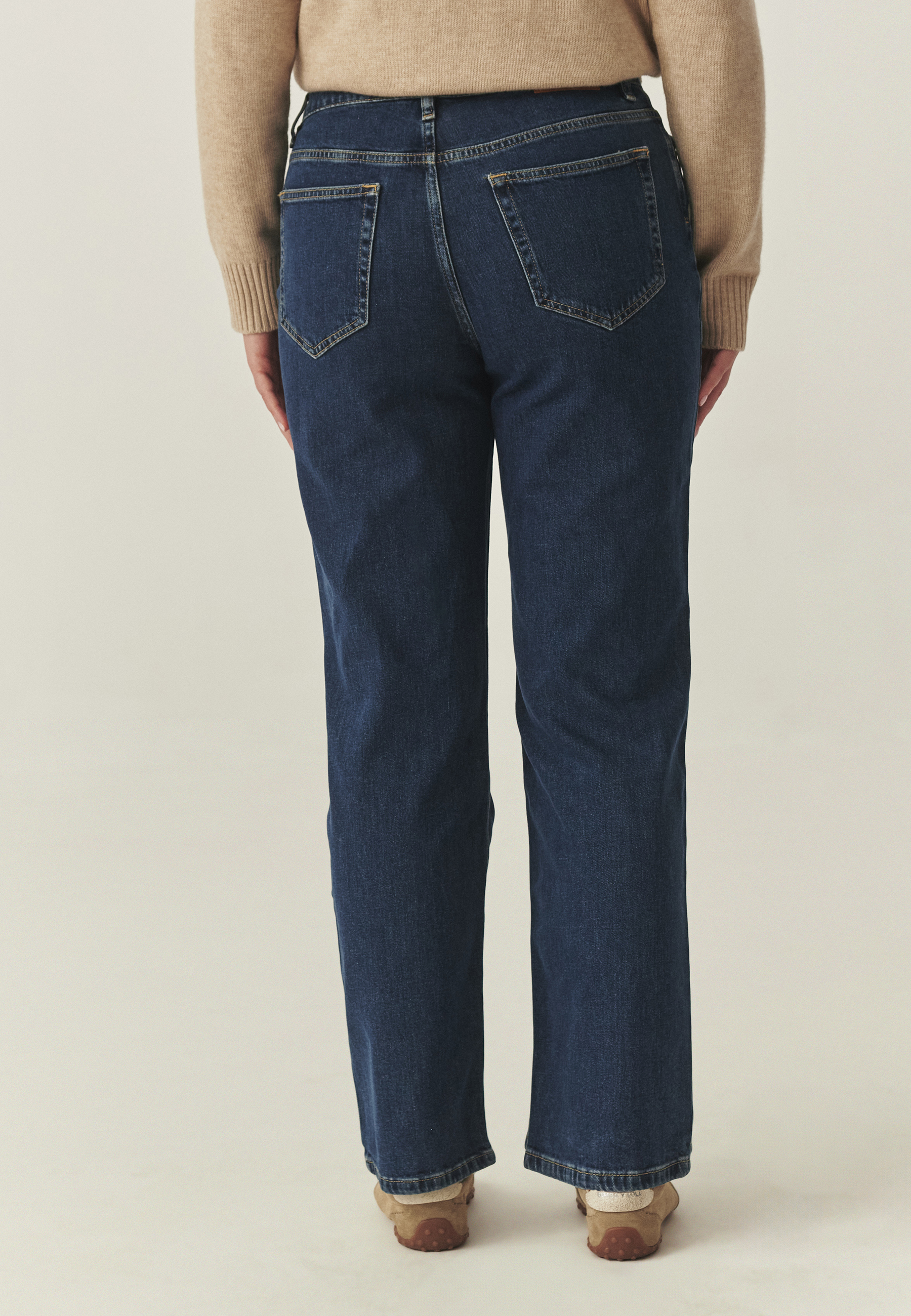 PANTALONI DE DAMĂ, DIN DENIM, CU CRAC DREPT — RISONO ALBASTRU 2