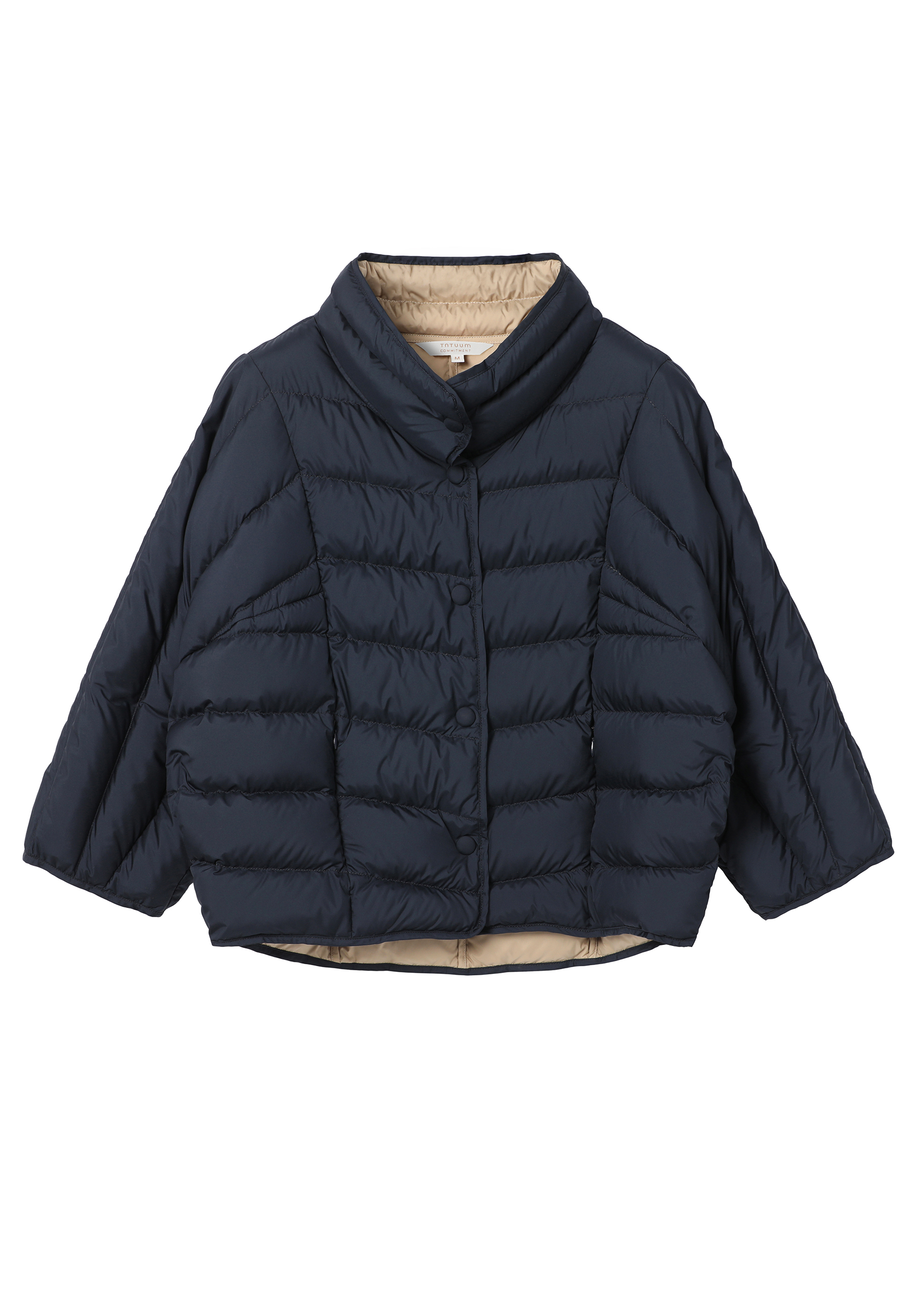 PUCHOWA KURTKA O LUŹNYM KROJU - SILENCA GRANATOWY 2