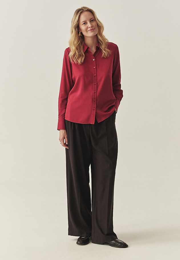 SATIN SHIRT WITH TENCEL™ LYOCELL -  NIKOLA SATIN SHIRT WITH TENCEL™ LYOCELL -  NIKOLA RED 4