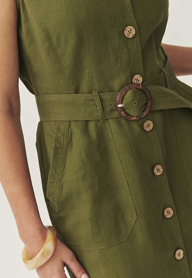 SLEEVELESS LINEN SCHMISSERIE - SOFORINA SLEEVELESS LINEN SCHMISSERIE - SOFORINA KHAKI 5