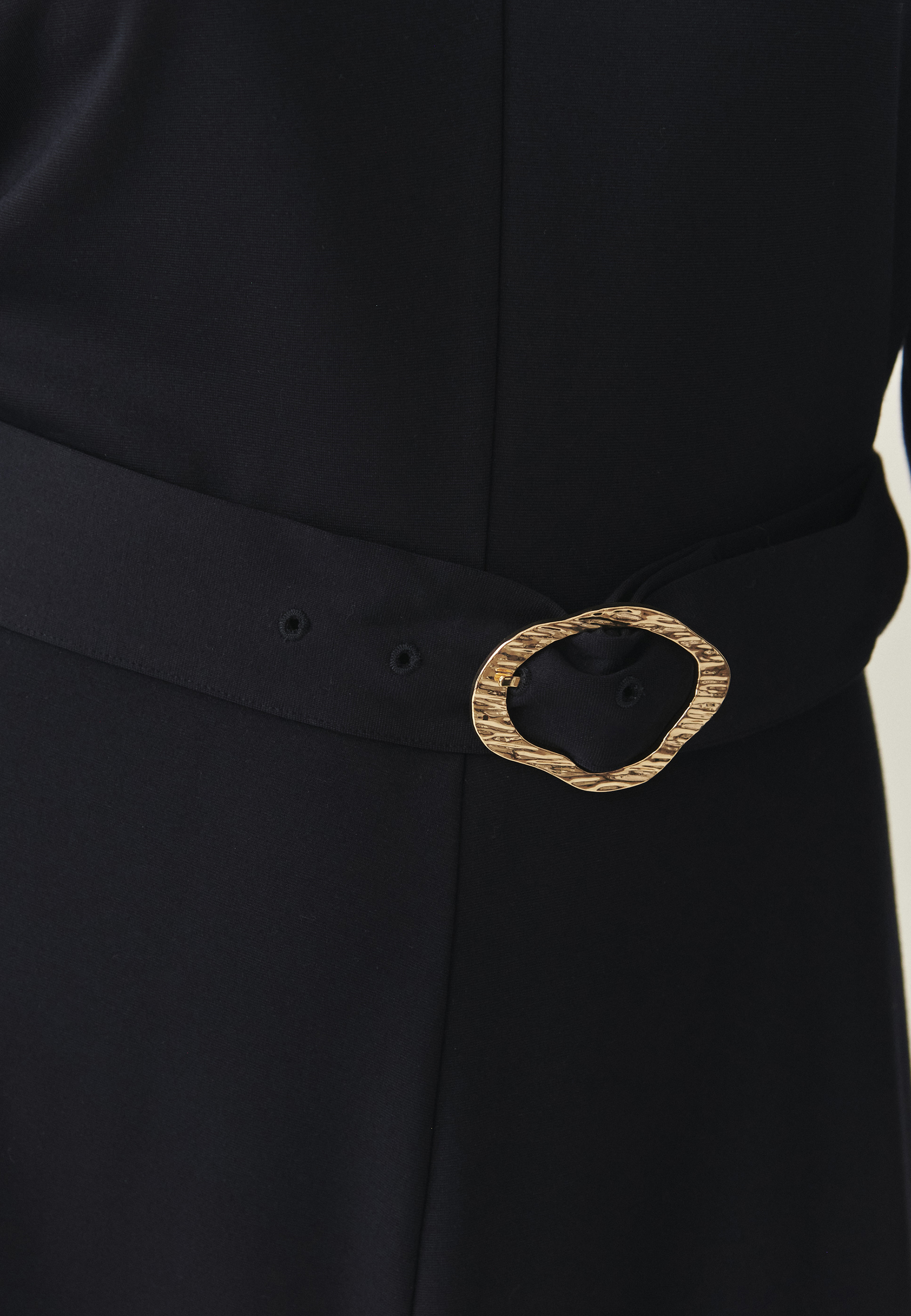 SUKIENKA MIDI Z PASKIEM - BOMI GRANATOWY 2