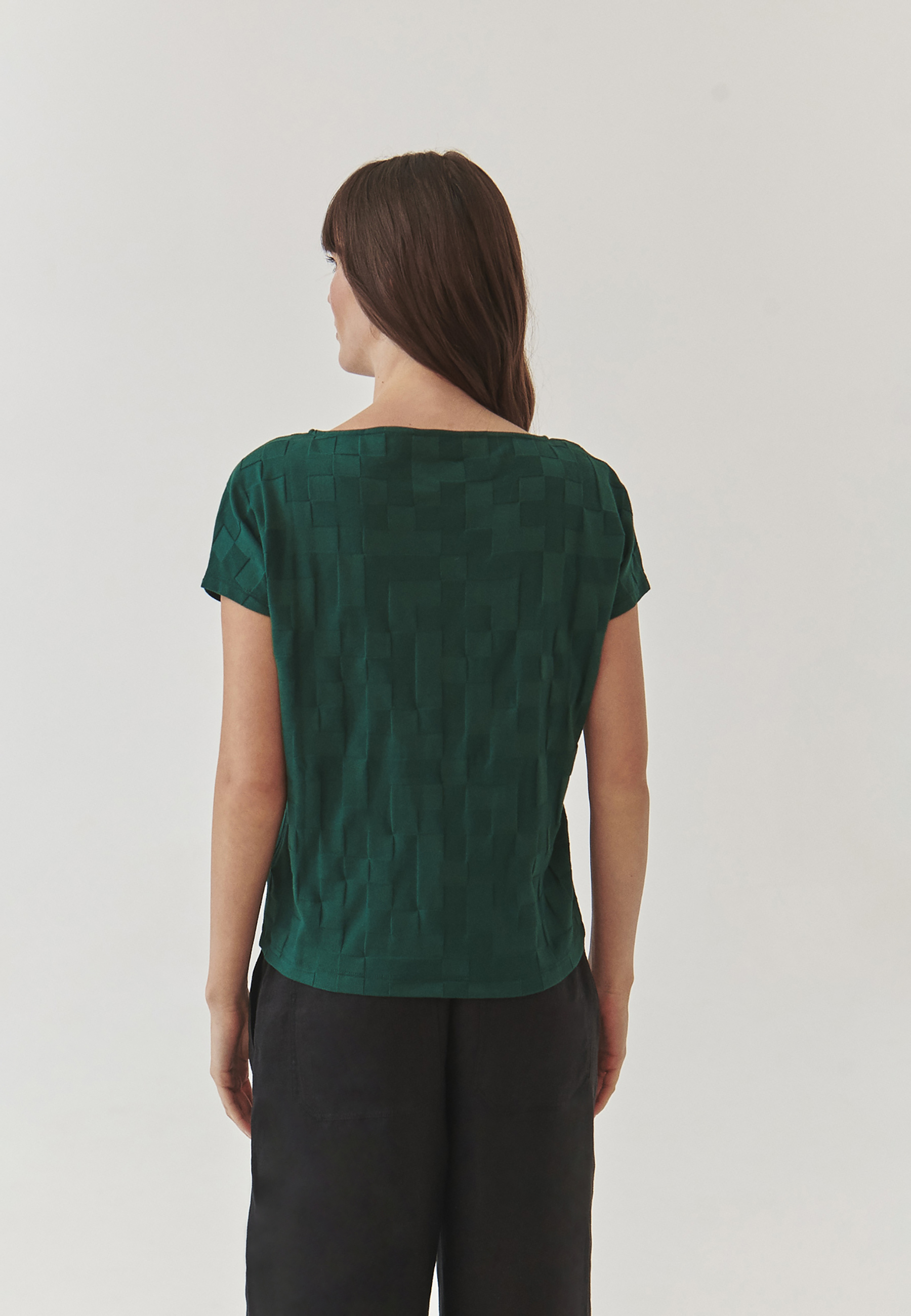 DÁMSKA BLÚZKA ZO ŠTRUKTÚROVANÉHO BAVLNENÉHO ÚPLETU – AMERIA