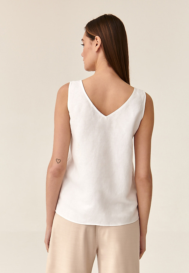 LADIES' SLEEVELESS BLOUSE AMAIA LADIES' SLEEVELESS BLOUSE AMAIA WHITE 4