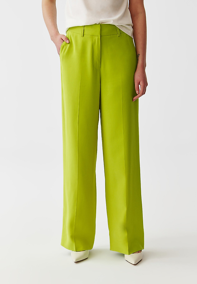 LADIES’ CUFFED WIDE LEG TROUSERS - MASDA 2 LADIES’ CUFFED WIDE LEG TROUSERS - MASDA 2 ZIELONY 2