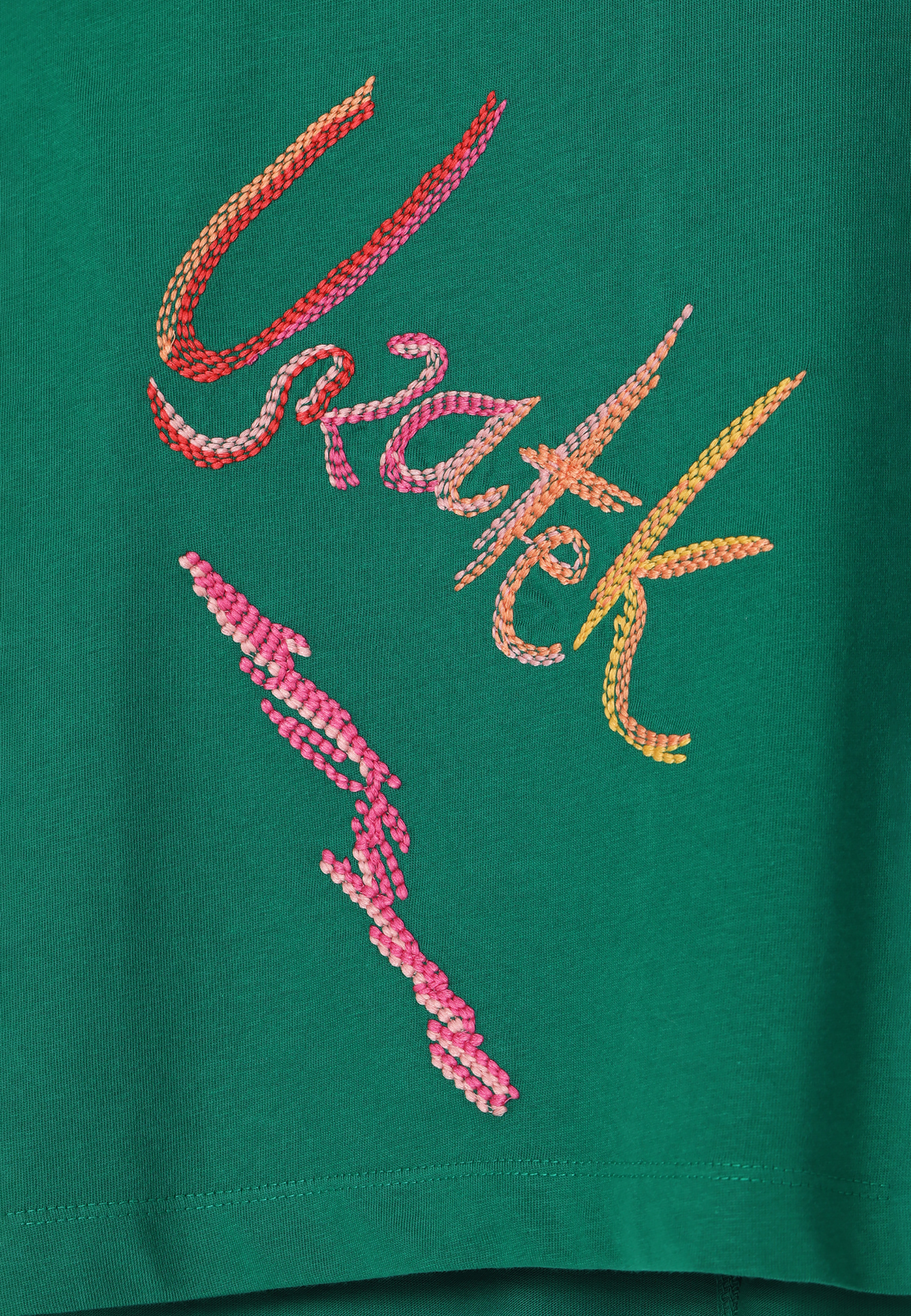 T-SHIRT DAMSKI Z WIELOBARWNYMI HAFTAMI MIZATI 1 ZIELONY 2