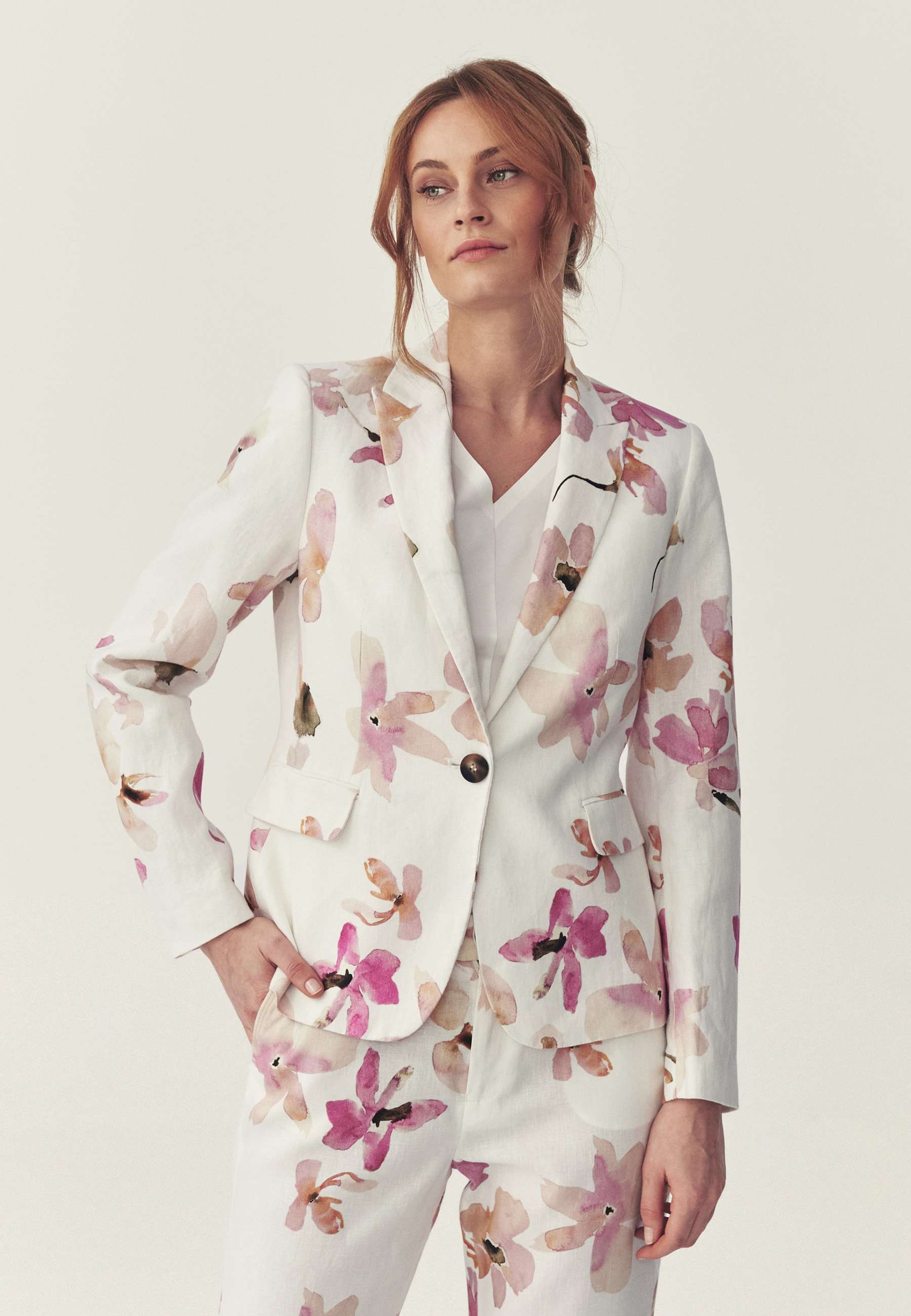 LNĚNÉ SAKO S KVĚTINOVÝM VZOREM – REMALA 5