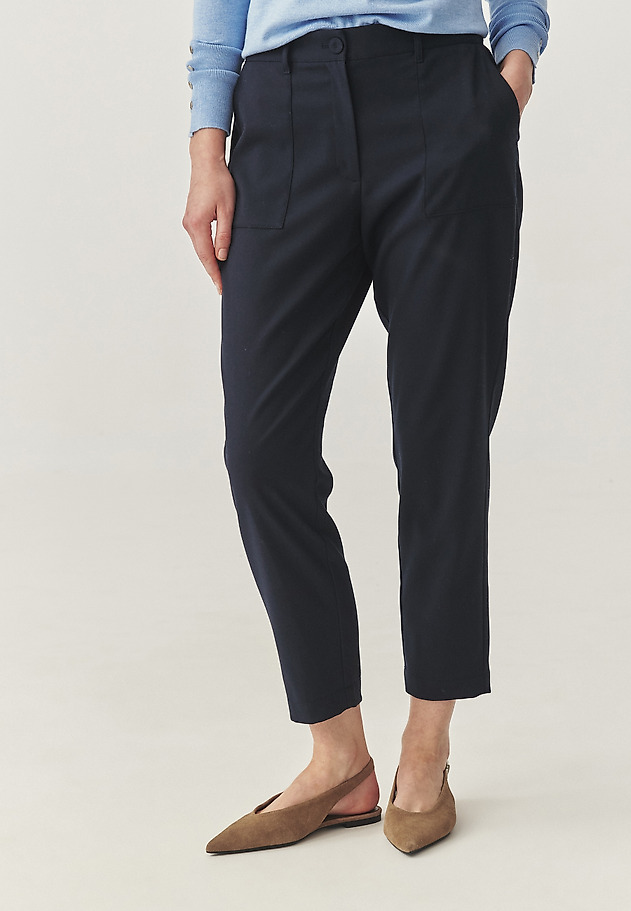 CASUAL TROUSERS WITH PATCH POCKETS - DABARINO CASUAL TROUSERS WITH PATCH POCKETS - DABARINO NAVY BLUE 2